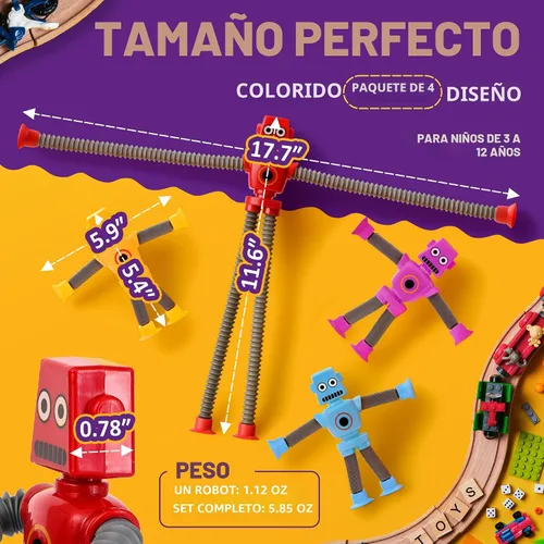 Miniatura 4 de nutty toys Juguetes Sensoriales de Robot 4 Unidades - Tubos Pop Superiores Fidget 2025 para TDAH y Autismo Edades 3 4 5 6 7 8 9 10 11 12, Mejor Idea