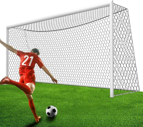 Miniatura 8 de Repuesto de red de portería de fútbol profesional de 24 x 8 pies, 18.5 x 6.5 pies [nailon de 0.157 in, 4 pulgadas hexagonal], resistencia a
