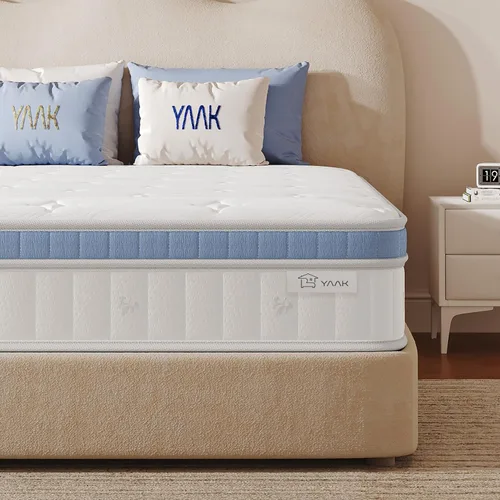 Miniatura 11 de Yaak - Colchón individual de 8 pulgadas, de espuma viscoelástica con muelles de bolsillo individuales, colchón híbrido en una caja, firmeza media