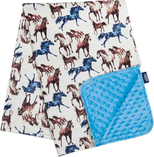 Miniatura 10 de Wildkin Manta de felpa para bebé, comodidad suave y acogedora, ideal para niños pequeños, viajes y guardería, rayas azules