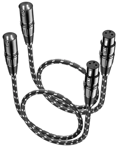 Miniatura 21 de Cable corto XLR, cable de micrófono de 1 pie, paquete de 2 unidades, toda la longitud de 6 pulgadas a 100 pies, cable de micrófono equilibrado