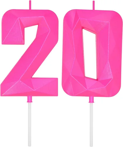 Miniatura 259 de DERVENTA Velas de cumpleaños con números grandes, 3D, color rosa, 3.7 pulgadas, decoración para tartas de fiesta, 1 pieza (número 3 rosa)