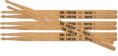 Miniatura 8 de Vic Firth 5ATN Terra - Baquetas de madera, punta de nailon, paquete de 4 pares
