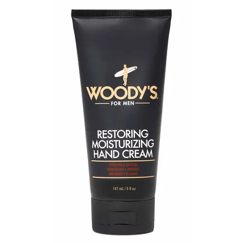 Woody's Crema de manos restauradora para hombres, hidratante, hidratante y calmante, alivio rápido para manos ásperas y secas, 5 onzas líquidas