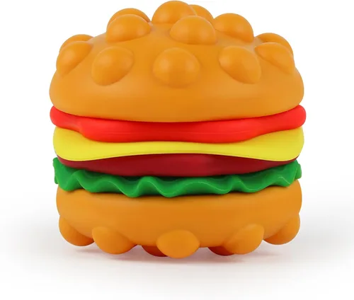 Anboor Juguete Pop Fidget, Juguete Sensorial de Silicona 3D con Burbujas de Hamburguesa para Apretar, Bola de Estrés Anti-Ansiedad, Juguetes de