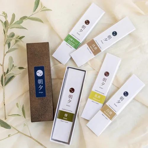 Miniatura 6 de Asayu Japan Variedad de varillas de incienso - 5 fragancias naturales, 20g, 100% hechas en Japón Paquete de muestra de incienso - para yoga