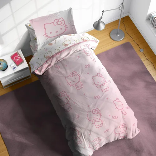 Miniatura 5 de Jay Franco - Juego de edredón individual de Hello Kitty, 5 piezas de ropa de cama que incluye juego de sábanas y fundas de almohada, ropa de cama