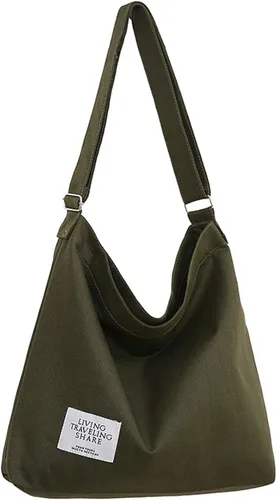 Covelin Bolso de hombro para mujer de estilo retro clásico informal bohemio bolso de mano o cruzado tamaño grande de lona