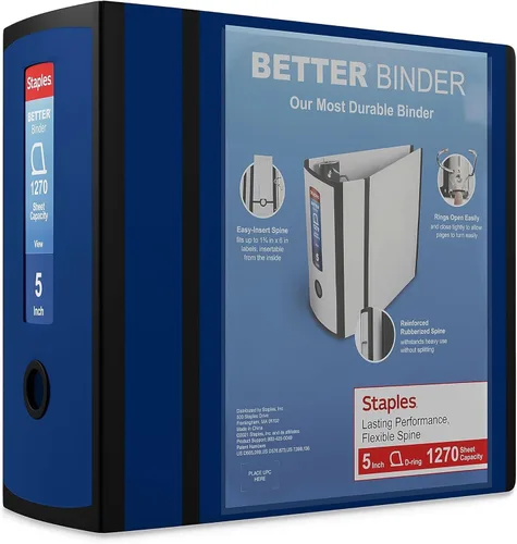 Miniatura 39 de Carpetas Better View de 1-1/2 pulgadas de STAPLES con anillos en D (blanco)