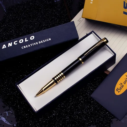 Miniatura 2 de Ancolo Juego de bolígrafos personalizados de lujo con bolsa para bolígrafos, tarjeta de regalo, grabado con tus nombres de mensaje, nombres