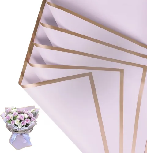 Miniatura 27 de NESCCI Papel de regalo de flores de 20 hojas, papel de regalo de ramo floral impermeable, suministros de floristería, papel de embalaje para boda