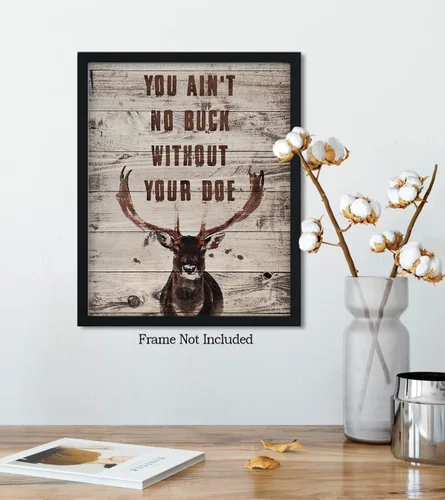 Miniatura 5 de You Ain't No Buck Without Your Doe - Decoración de caza - Decoración de pared de caza - Regalos para cazadores - Decoración rústica de cabina