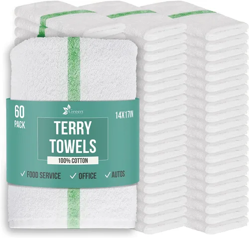 Miniatura 19 de GREEN LIFESTYLE Paquete de 150 toallas azules de 12 x 14 pulgadas, 100% algodón, superabsorbentes y duraderas para el automóvil, trapos reutilizables