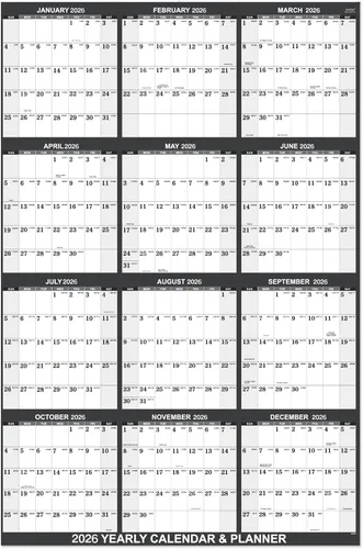 Miniatura 8 de Calendario anual de pared 2024, de una página, para organizar, con fecha juliana de enero a diciembre, papel grueso prémium, disposición vertical