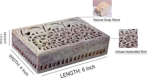 Miniatura 5 de Hashcart Joyero de mármol pequeña caja decorativa de tarot, caja de almacenamiento de baratijas, caja de esteatita tallada a mano, gran regalo