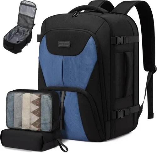 Miniatura 22 de LOVEVOOK Peersonal - Mochila de viaje extra grande de 40 L, bolsa de artículos Peersonal aprobada por vuelo, resistente al agua, mochila de 17 Azul