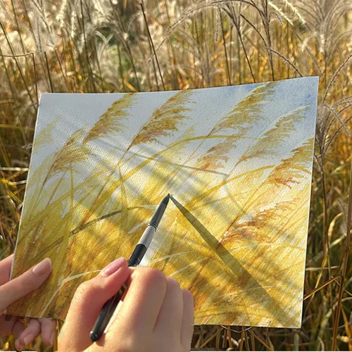 Miniatura 5 de Threvortax 100 piezas de papel de acuarela de 8.5 x 11 pulgadas, 105 libras/230 GSM, papel de color de agua de prensa en frío para estudiantes y 100