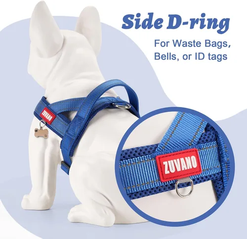 Miniatura 7 de Arnés ligero para perros pequeños, arnés reflectante de malla suave sin estrangulamiento con mango acolchado, pecho ajustable, arnés de hebilla