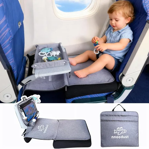 Miniatura 9 de Cama de avión para niños pequeños con cubierta de bandeja que se puede convertir en bolsa, extensor de asiento de avión para niños, cama de avión