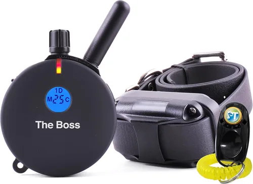 Miniatura 2 de Educator ET-800 The Boss E Collar para entrenamiento de perros con control remoto, rango de 1 milla, impermeable, 100 niveles de estimulación