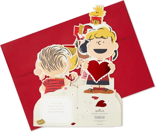 Miniatura 9 de Hallmark Peanuts - Tarjeta desplegable para el día de San Valentín (Snoopy en el buzón) para niños, profesores, compañeros de trabajo