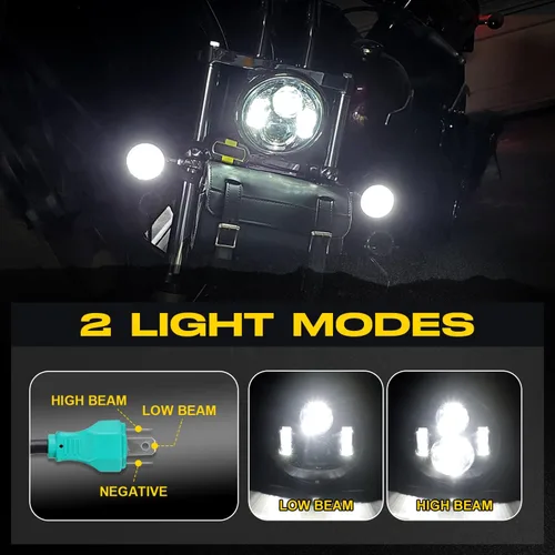 Miniatura 4 de LX-LIGHT Faro LED para motocicletas de 51 W, 5-3/4, 5.75 pulgadas, compatible con Iron 883 Dyna Street Bob Super Wide Glide Low Rider Night Rod