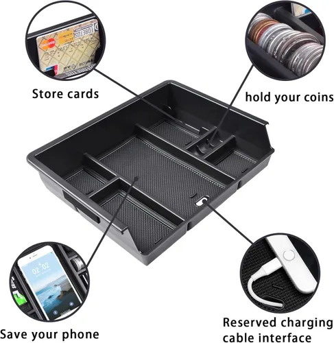 Miniatura 4 de EDBETOS Bandeja Organizadora de Consola Central Compatible con Accesorios Chevy Silverado/GMC Sierra 1500 2014-2018 2015-2019 Silverado/Sierra