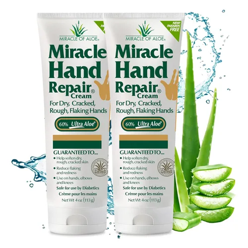 Miniatura 15 de Miracle - Crema reparadora de manos para manos secas y agrietadas, 8 onzas, la mejor crema curativa de manos con 60% de aloe vera, hidratante