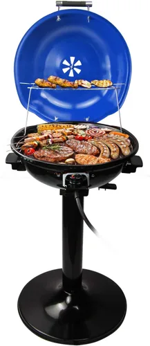 Miniatura 11 de Techwood - Parrilla eléctrica para barbacoa de 15 porciones para interiores y exteriores, diseño de doble capa, parrilla portátil extraíble de 1600W