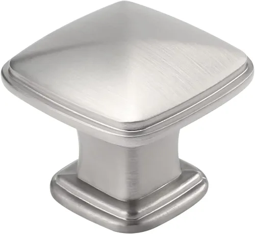 Miniatura 11 de homdiy Paquete de 5 pomos de gabinete de cocina de níquel cepillado para cajones, herrajes cuadrados sólidos plateados para gabinetes de tocador
