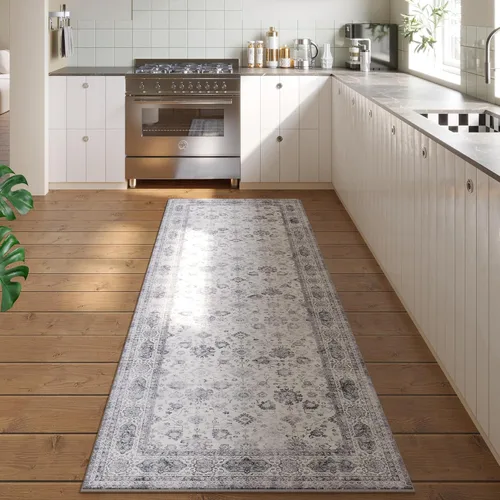 Miniatura 29 de Rugcomf Alfombra de pasillo de 2 x 6 pies, lavable, bohemio, suave, antideslizante, no desprende pelusa, lana sintética, estilo vintage para cocina