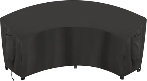 OutdoorLines Funda seccional curvada impermeable para exteriores, resistente a los rayos UV, resistente al viento, para terraza, césped y patio,