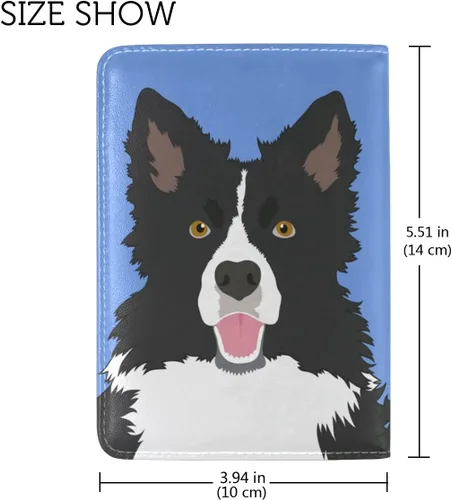Miniatura 4 de My Daily - Funda protectora para pasaporte de piel con diseño de perro lindo, perro 4, Cartera delgada
