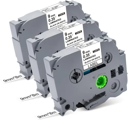 Miniatura 21 de Paquete de 3 cintas TZ de 0.47 pulgadas de repuesto para Brother TZe-131 TZ-131 P Touch cinta de etiquetas de 0.47 pulgadas laminada negra sobre