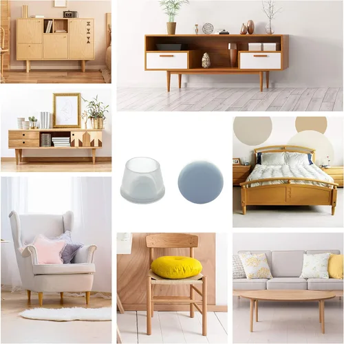 Miniatura 4 de Copas deslizantes para patas redondas de muebles (3/4 pulgadas (0.748 in), paquete de 16), almohadillas deslizantes para mesa/silla/gabinete/sofá