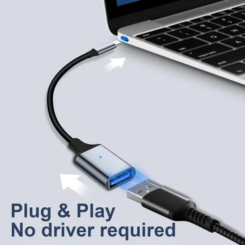 Miniatura 9 de Adaptador USB C a USB 3.0 [2 unidades], tipo C macho a USB hembra OTG cable Thunderbolt3 a USB adaptador compatible con iPhone 16 Pro Max/16