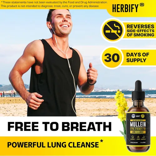 Miniatura 3 de HERBIFY Extracto de gordolobo 60 ml Tintura para la salud respiratoria, Mezcla de hoja y flores de gordolobo (Verbascum Densiflorum)