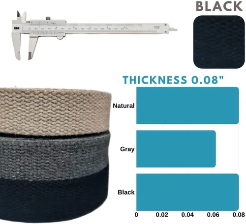 Miniatura 7 de Correas de algodón pesado de 1 pulgada - Correas para artes y manualidades - (negro, 25 yardas), MATADOR USEFUL GOODS