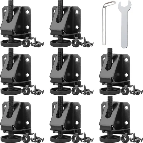 Miniatura 7 de Anwenk Niveladores de muebles de alta resistencia, nivelador de patas de mesa ajustable con tuercas de bloqueo para muebles, mesa, armarios, banco