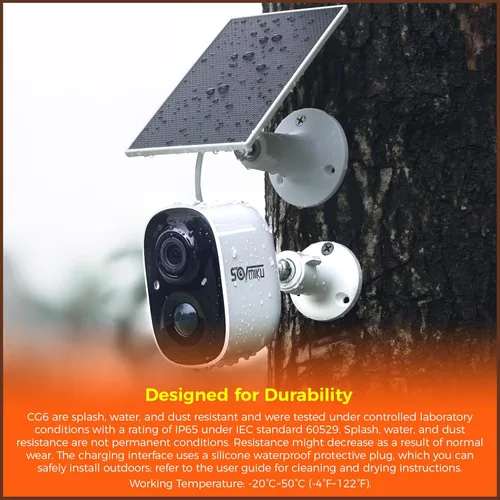 Miniatura 8 de SOVMIKU CG6 Mejor cámara de seguridad solar inalámbrica para exteriores, cámara alimentada por batería, fácil de configurar, detección de movimiento