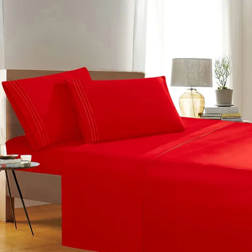Miniatura 16 de Elegant Comfort 1500 Premier Resistente a Arrugas y Decoloración de Calidad Hotel Juego de Sábanas de 4 Piezas Ultra Suave Lujoso Incluye Sábana