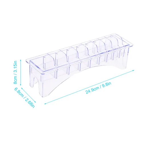 Miniatura 4 de Estuche organizador rectangular para cortar el cabello, peine guía de plástico, caja de almacenamiento de 10 bloques, herramientas universales
