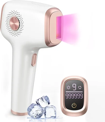 Miniatura 8 de INNZA Depilación láser con función de cuidado de enfriamiento por hielo para mujeres, permanente, 999,999 destellos sin dolor IPL, dispositivo