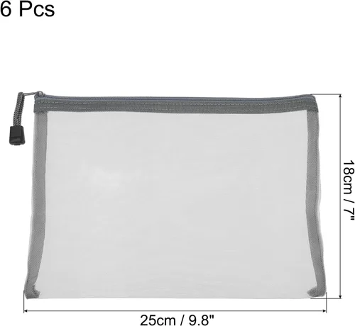 Miniatura 2 de MECCANIXITY Bolsas de malla con cremallera, A5 de nailon con cremallera, bolsillos de almacenamiento para accesorios de oficina de viaje