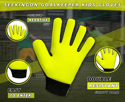Miniatura 4 de Guantes de portero de fútbol para jóvenes, guantes de portero de fútbol para niños, jóvenes, niños, doble protección de muñeca a lo largo de 0.157