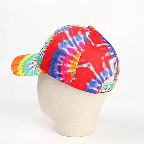 Miniatura 5 de BEARUN Gorra de béisbol de algodón con teñido anudado de perfil bajo, gorra de béisbol de hiphop, sombrero de papá