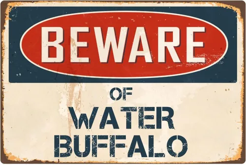 Beware de agua Buffalo 8" x 12" clásico aluminio Retro Metal Sign vs431