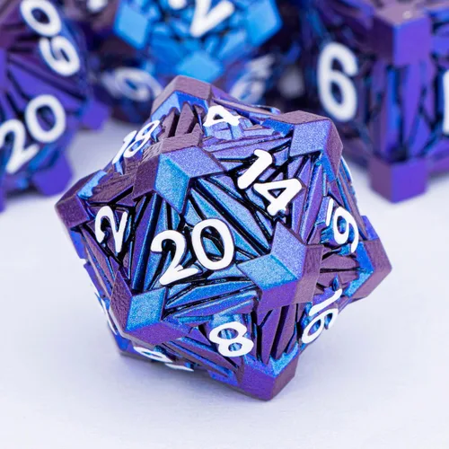 Miniatura 18 de Juego de dados de metal de 7 piezas con caja, dados D y D rojos para Debris RPG para juegos de mesa D&D, juego de rol, juego de dados poliédricos