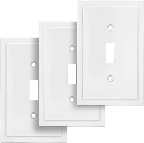 Miniatura 13 de Henne Bery Placa decorativa de pared con borde moderno, tapa de tomacorriente para cubrir enchufe, aleación de zinc maciza duradera