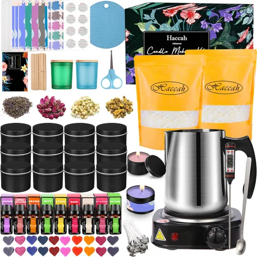 Miniatura 9 de Kit completo de fabricación de velas con fundidor de cera, suministros para hacer velas, kits de manualidades y manualidades para principiantes